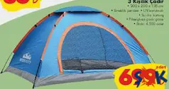 3 KİŞİLİK ÇADIR 200X200X135 CM 3 KİŞİLİK ÇADIR 200X200X135 CM